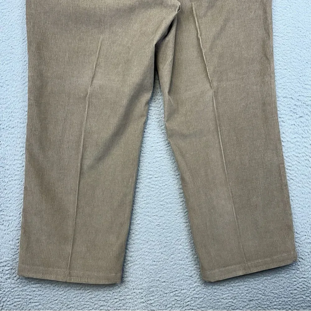 Haggar Corduroy Pants Mens 40x29 Beige Classic Cotton Comfort Business **38x27**